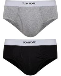 Tom Ford - Twee-Pack Katoenen Slips Met Logo - Lyst