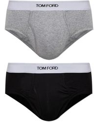 Tom Ford - Twee-Pack Katoenen Slips Met Logo - Lyst