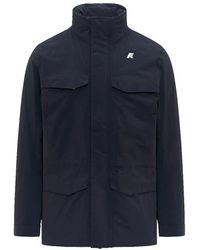 K-Way - Jassen ,Blauw ,Leer Manuel Warm Ottoman Jacket - Lyst