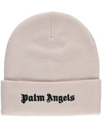 Palm Angels - Gorro de lana rosa con logo bordado - Lyst