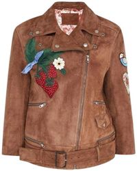 Gucci Patches Geborduurde Jas - Bruin