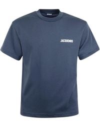 Jacquemus - Tops ,Blauw ,Katoen Classic Logo T-Shirt - Lyst