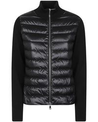 Moncler - Jassen ,Zwart ,Wol Tricot Cardigan - Lyst