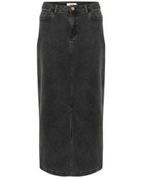 Cream - Rokken ,Zwart ,Denim Zwarte Gewassen Denim Rok Met Split - Lyst
