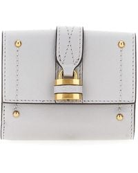 Chloé - Accessoires ,Blauw ,Leer Mini Paddington Trifold Portemonnee - Lyst
