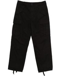 Stussy - Broeken ,Zwart ,Katoen Zwarte Wijde Katoenen Broek - Lyst