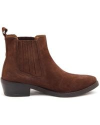 Emanuélle Vee - Schoenen ,Bruin ,Bruine Adel Enkellaarzen Met 4 Cm Hak - Lyst