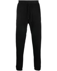 Emporio Armani - Pantaloni in cotone neri con gamba affusolata - Lyst