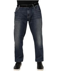Dolce & Gabbana - Blauwe Katoenen Logo Slim Denim Jeans - Lyst