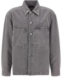 Lemaire - Jassen ,Grijs ,Katoen Workwear Overshirt - Lyst