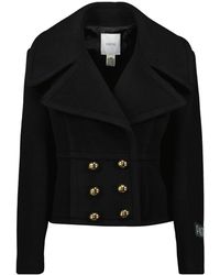 Patou - Jassen ,Zwart ,Wol Zwarte Wollen Jas, Herfst-Winter 2025 Collectie - Lyst