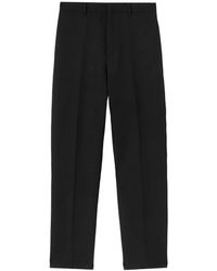 Jil Sander - Broeken ,Zwart ,Wol Zwarte, Wollen Cropped Broek - Lyst