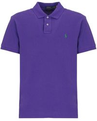 Ralph Lauren - Tops ,Paars ,Katoen Polo Shirt Met Twee Knoopjes - Lyst