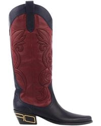 Etro - Schoenen ,Veelkleurig ,Leer Texan-Stijl Leren Laarzen - Lyst