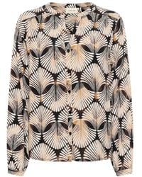 Cream - Schwarzes Braunes Shell-Shirt Mit V-Ausschnitt - Lyst