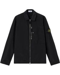 Stone Island - Logo Patch Zip Jacket - Lyst