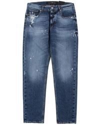 John Richmond - Jeans slim con strappi sul davanti e stampa sul retro - Lyst