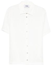 Alpha Studio - Linnen Korte Mouw Shirt - Lyst