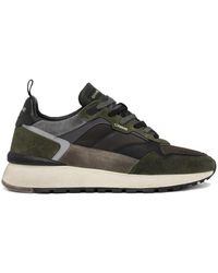 Crime London - Grüne Wildleder-Sneakers Mit Lederdetails - Lyst