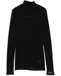 Elisabetta Franchi - Schwarzer Rollkragenpullover Mit Nahtdetail - Lyst