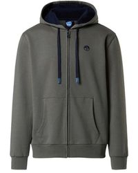 North Sails - Hoodies & Sweatvesten ,Grijs ,Katoen Full Zip Hoodie - Lyst