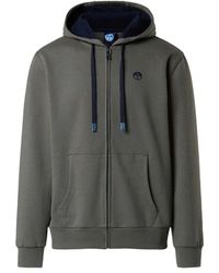 North Sails - Hoodies & Sweatvesten ,Grijs ,Katoen Full Zip Hoodie - Lyst