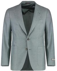 Canali - Seidenleinen-Wolljacke Mit Reverskragen - Lyst