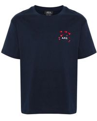 A.P.C. - Blaue t-shirts und polos, jersey bio farbe - Lyst