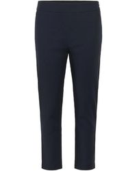 Part Two - Donkerblauwe Elastische Taille Cropped Broek - Lyst