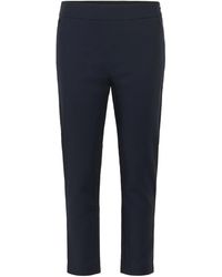 Part Two - Donkerblauwe Elastische Taille Cropped Broek - Lyst