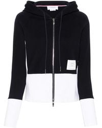 Thom Browne - Hoodies & Sweatvesten ,Blauw ,Katoen Color Block Zip Hoodie Met 4 Bar - Lyst
