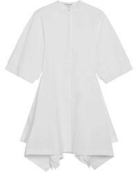 Alaïa - Kleedjes ,Wit ,Katoen Panel Poplin Jurk - Lyst