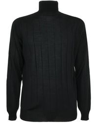 FILIPPO DE LAURENTIIS - Truien & Vesten ,Zwart ,Wol Groene Merino Coltrui - Lyst