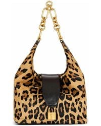 Balmain - Sync Hobo Bag Aus Leder Mit Leoparden-Print - Lyst