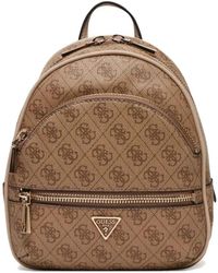 Guess - Tassen ,Bruin ,Leer Compacte Stijlvolle Rugzak Manhattan Ii - Lyst