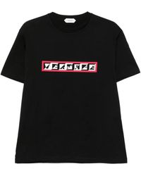 Versace - Tops ,Zwart ,Katoen Bedruikt Katoen-Jersey T-Shirt Regular Fit - Lyst