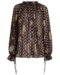 Etro - Overhemden ,Veelkleurig ,Shirt Met Ruches En Kant - Lyst