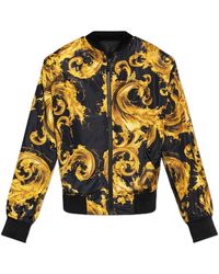 Versace Jeans Couture - Jassen ,Zwart ,Polyester Baroque Reversible Bomber Jacket - Lyst