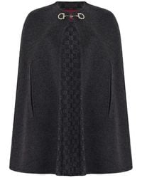 Gucci - Zijden Wollen Cape Met Horsebit - Lyst
