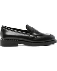 Ash - Nieten Schwarze Leder Slip-On Schuhe - Lyst