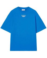 Off-White c/o Virgil Abloh - Tops ,Blauw ,Katoen Blauwe Bandana Pijlen Logo T-Shirt - Lyst