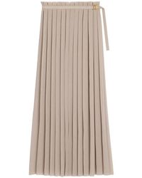Ami Paris - Geplooide Midi Rok Met Riemdetail - Lyst
