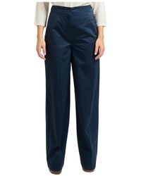iBlues - Broeken ,Blauw ,Katoen Stretch Katoenen Broek - Lyst