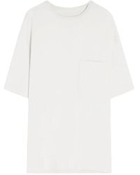 Lemaire - Tops ,Wit ,Licht Crème Korte Mouw T-Shirt - Lyst
