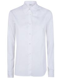 Aspesi - Overhemden ,Wit ,Katoen Klassiek Katoenen Popeline Shirt - Lyst
