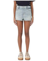 7 For All Mankind - Blaue Denim-Shorts Für Frauen - Lyst