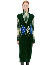 Burberry - Argyle Wollen Jurk Met Vest - Lyst