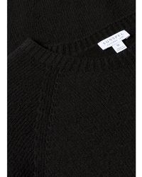Sunspel - Truien & Vesten ,Zwart ,Wol Lamswollen Trui Met Ronde Hals - Lyst