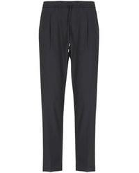 BRIGLIA - Zwarte Wollen Broek Met Trekkoord Taille - Lyst