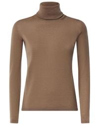 Max Mara - Truien & Vesten ,Bruin ,Wol Saluto Turtleneck Sweater - Lyst